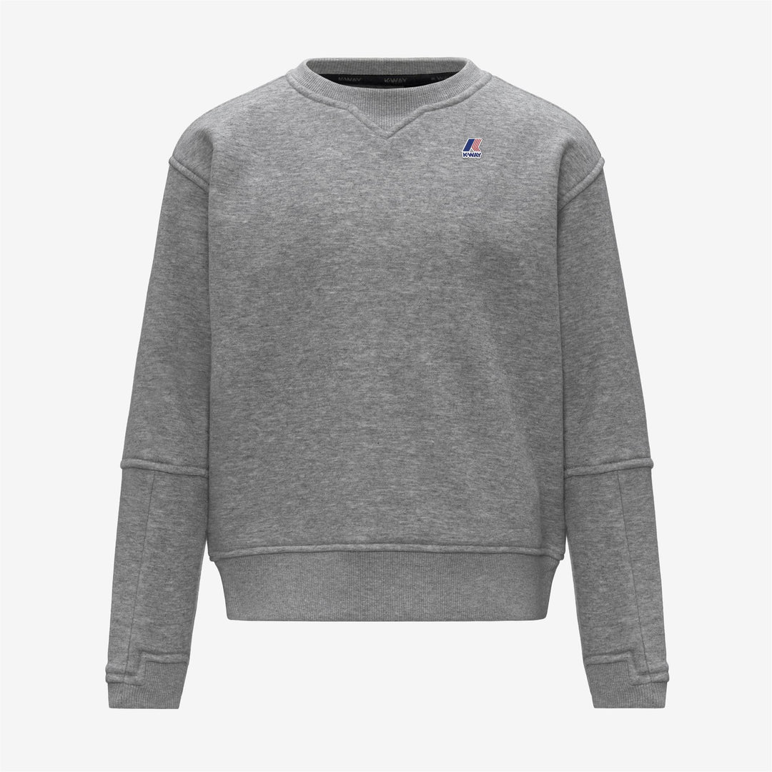 Felpa girocollo in pile unisex grigia per bambini 01