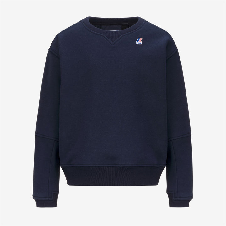 Maglione unisex blu in pile di cotone spazzolato per bambini 1