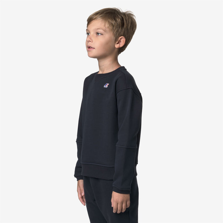 Maglione unisex blu in pile di cotone spazzolato per bambini 5
