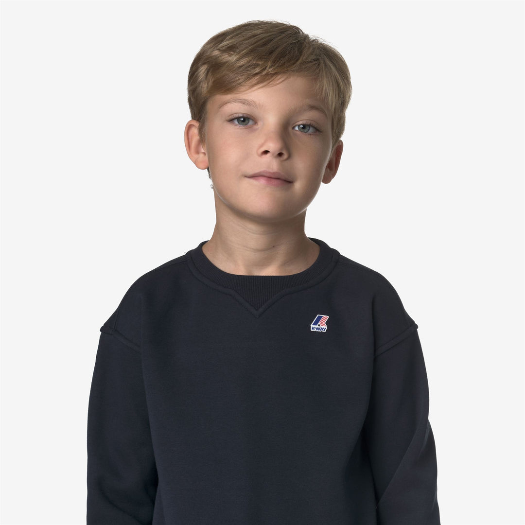 Maglione unisex blu in pile di cotone spazzolato per bambini main