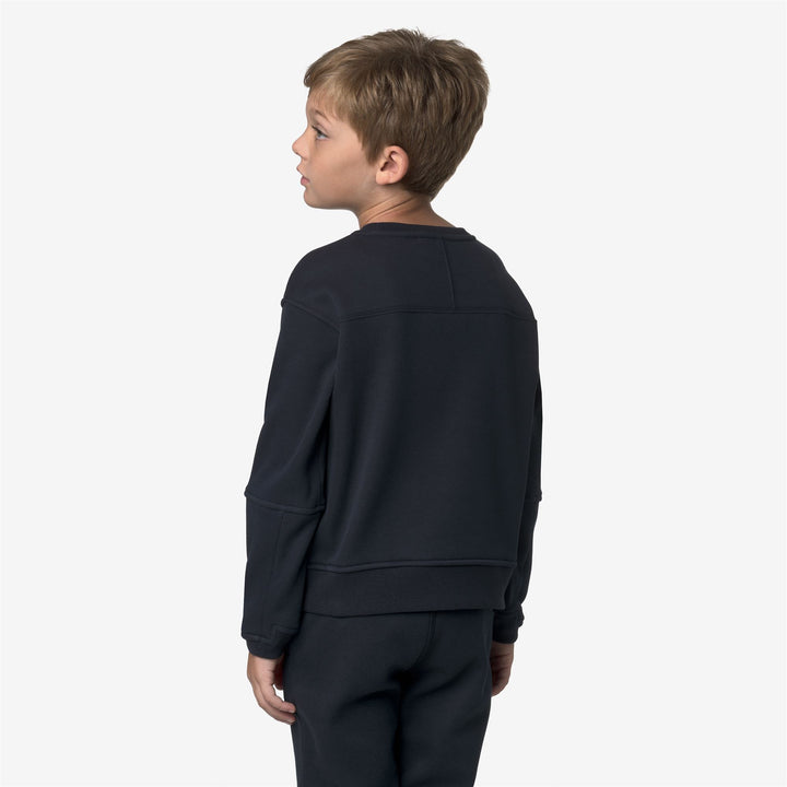 Maglione unisex blu in pile di cotone spazzolato per bambini 6