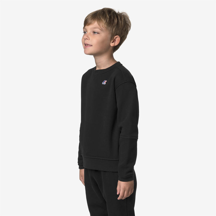 Black unisex Kids' Fleece Pullover for Outdoor Activities 4