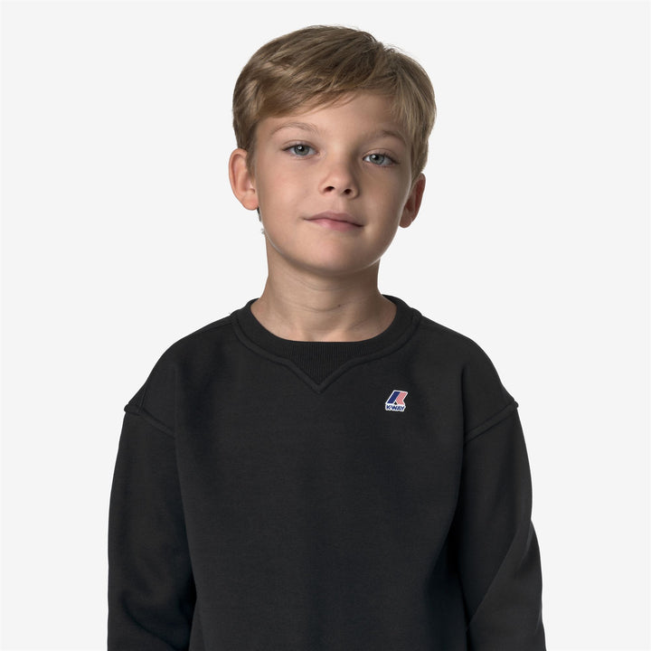 Black unisex Kids' Fleece Pullover for Outdoor Activities 2