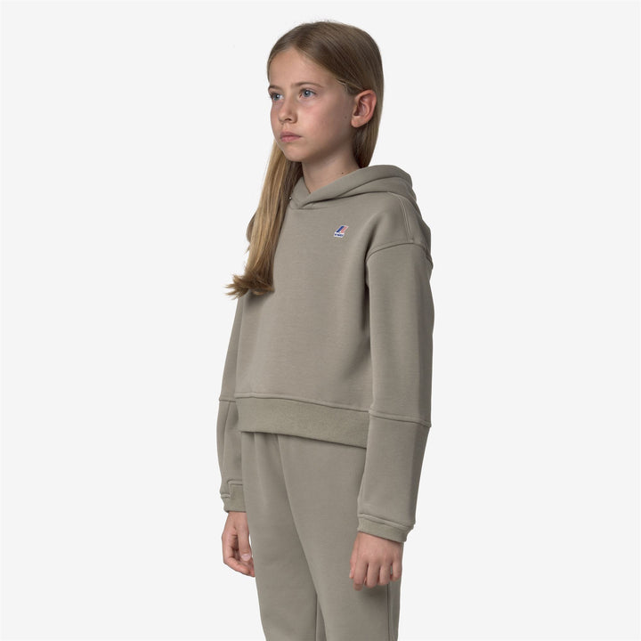 Felpa con cappuccio in pile verde per attività all'aperto da bambina 4