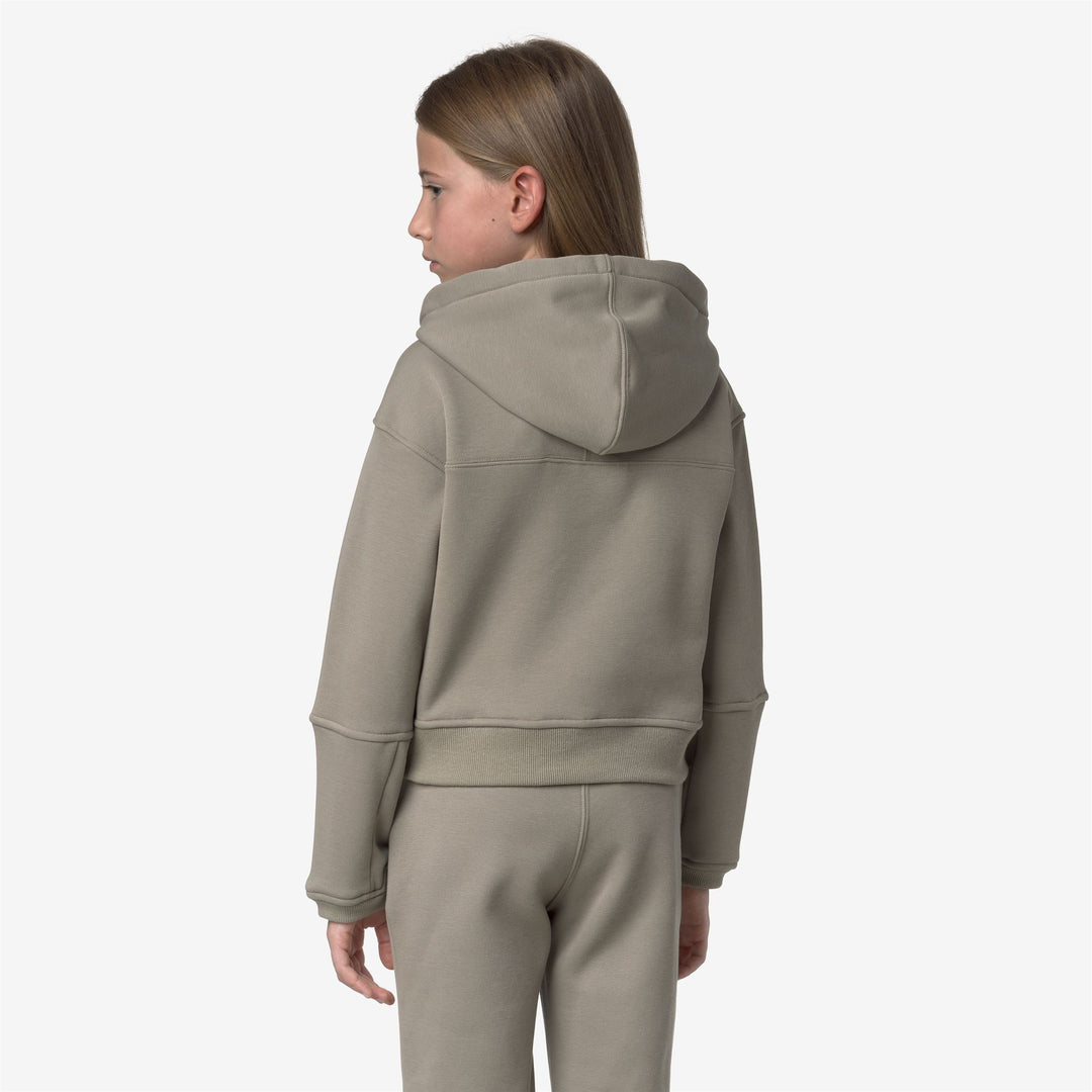 Felpa con cappuccio in pile verde per attività all'aperto da bambina main