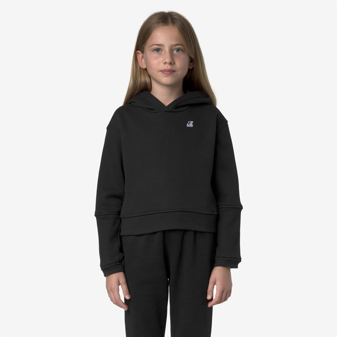 Black Girl's Fleece Hoodie for Outdoor Activities main