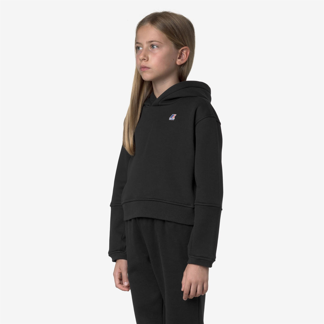 Black Girl's Fleece Hoodie for Outdoor Activities main