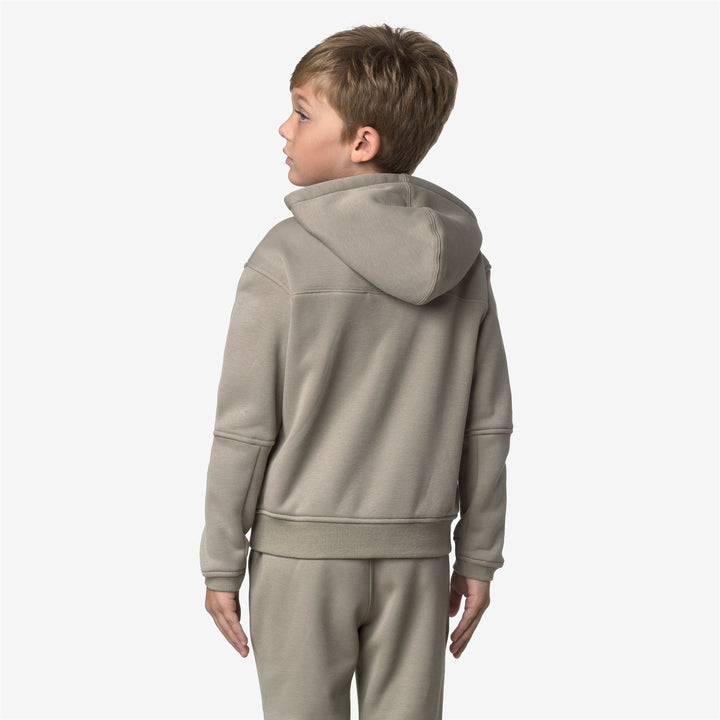 Felpa con cappuccio in pile unisex verde con cerniera intera per attività all'aperto per bambini 5