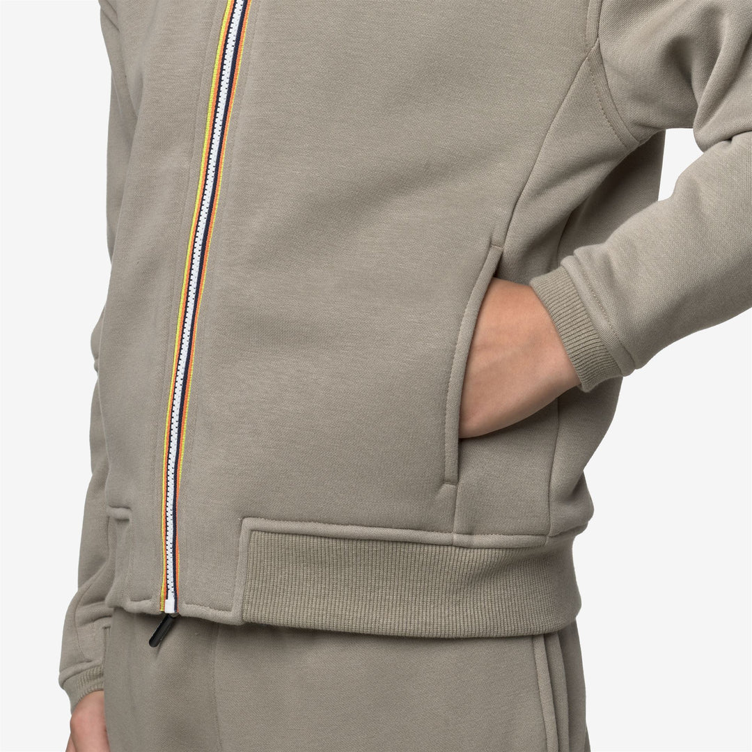 Felpa con cappuccio in pile unisex verde con cerniera intera per attività all'aperto per bambini main