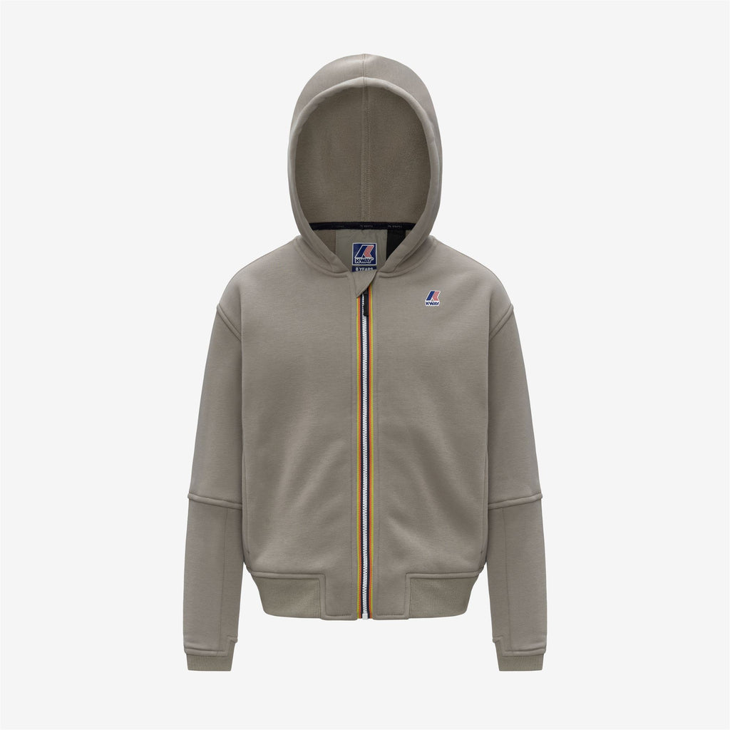 Fleece_KID UNISEX_P. PROS BRUSHED PC_Hoodie Full Zip_Green Oak - Commercial 1
