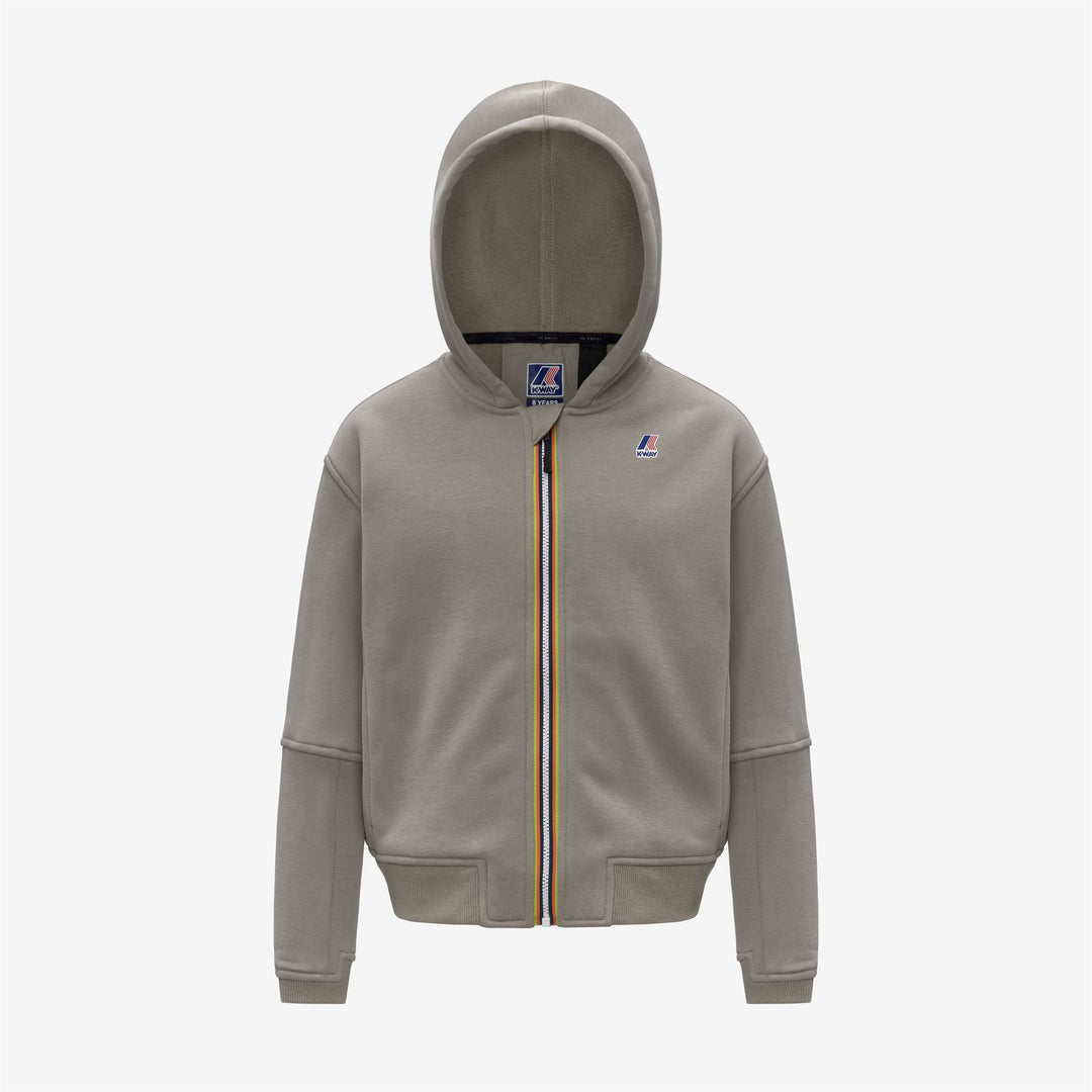 Green unisex Kids' Full Zip Fleece Hoodie for Outdoor Activities 01