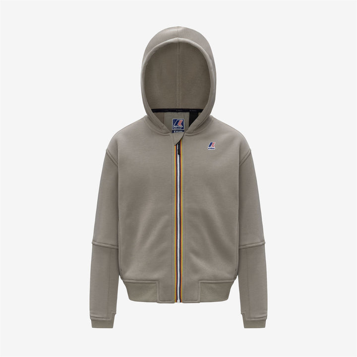 Felpa con cappuccio in pile unisex verde con cerniera intera per attività all'aperto per bambini 1