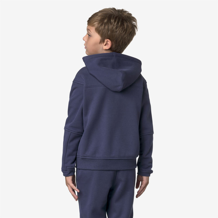 Felpa con cappuccio in pile unisex blu scuro per bambini, ideale per attività all'aperto 5