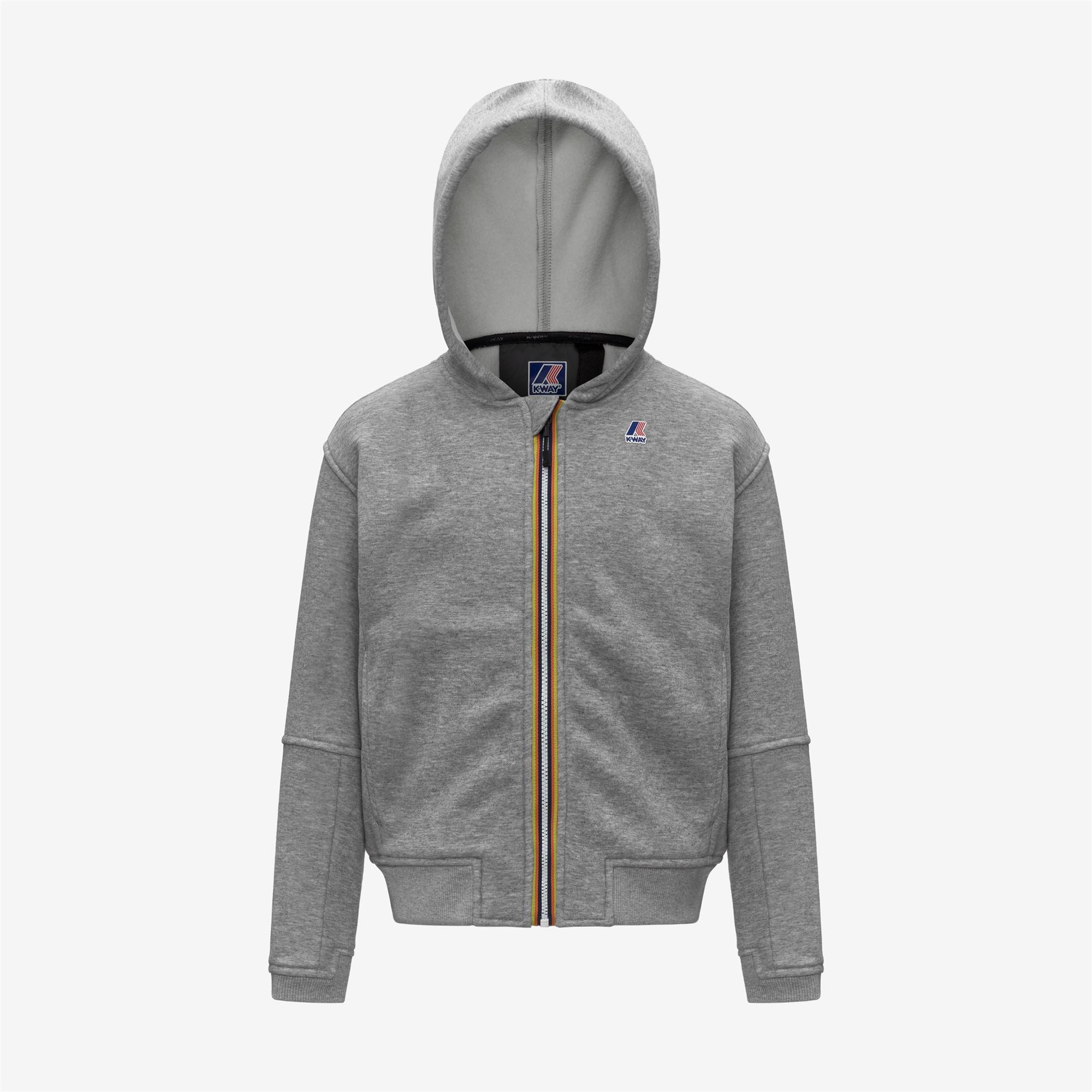 Fleece_KID UNISEX_P. PROS BRUSHED PC_Hoodie Full Zip_Grey Melange Mid - Commercial 1