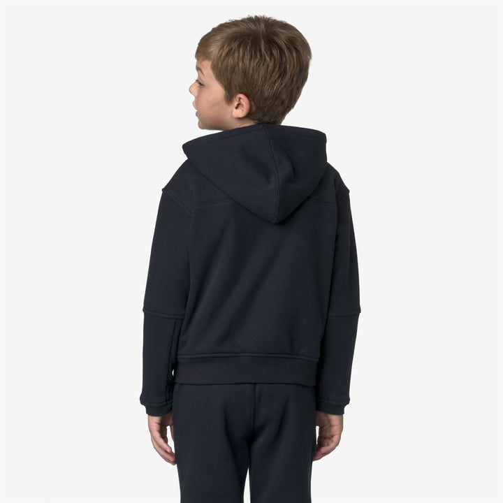 Felpa con cappuccio in pile unisex blu con cerniera intera per attività all'aperto per bambini 6