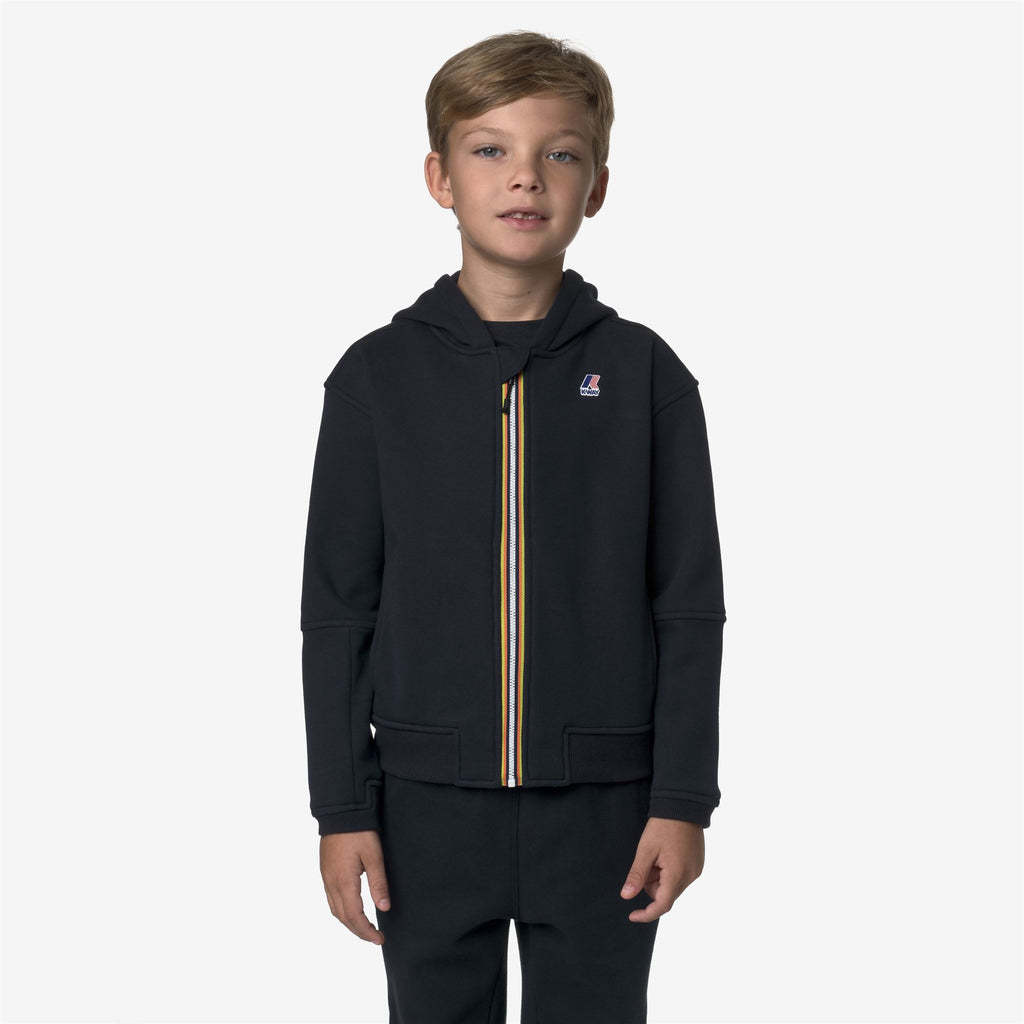 Fleece_KID UNISEX_P. PROS BRUSHED PC_Hoodie Full Zip_Blue Depth - Commercial 3