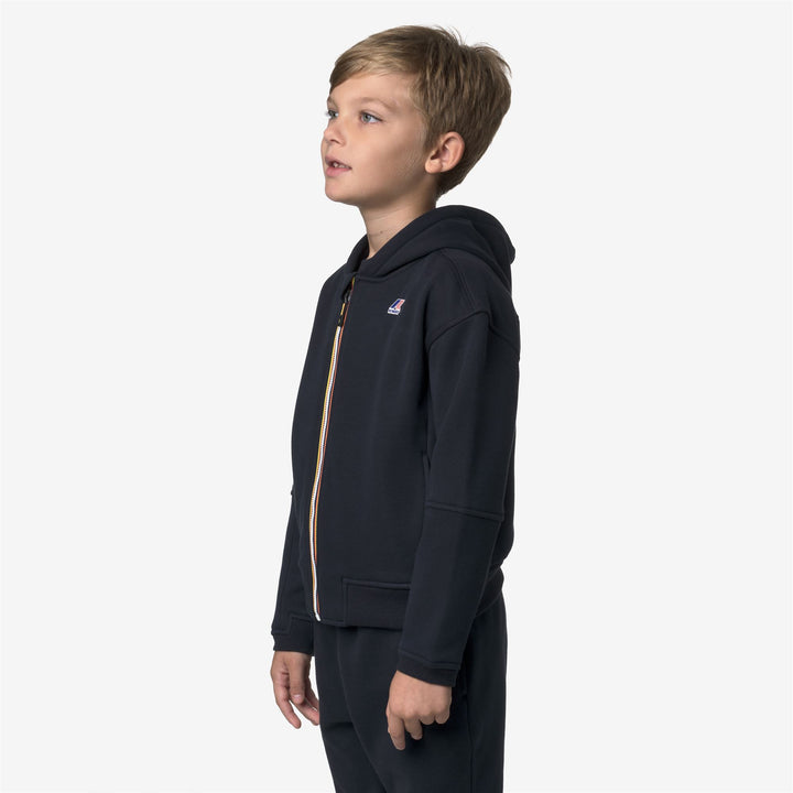 Felpa con cappuccio in pile unisex blu con cerniera intera per attività all'aperto per bambini 5