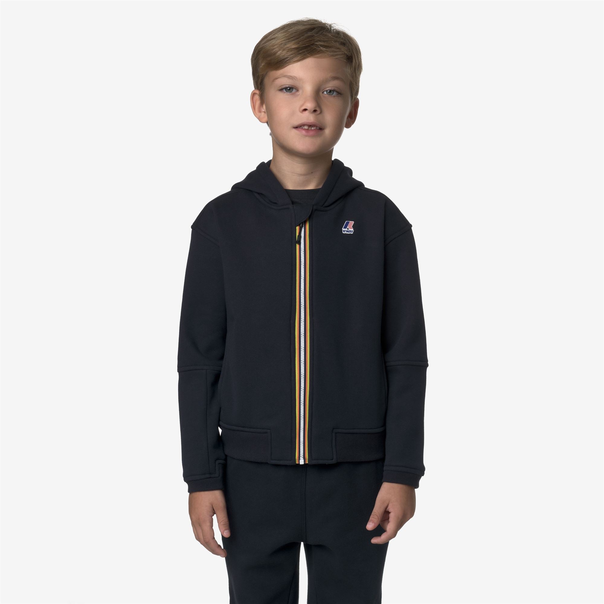 Fleece_KID UNISEX_P. PROS BRUSHED PC_Hoodie Full Zip_Blue Depth - Commercial 4