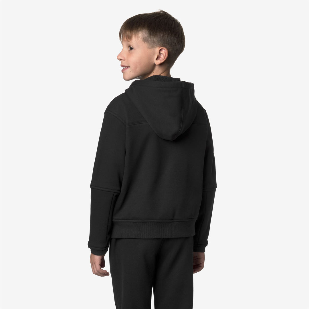 Black unisex Kids' Full Zip Fleece Hoodie for Outdoor Activities main