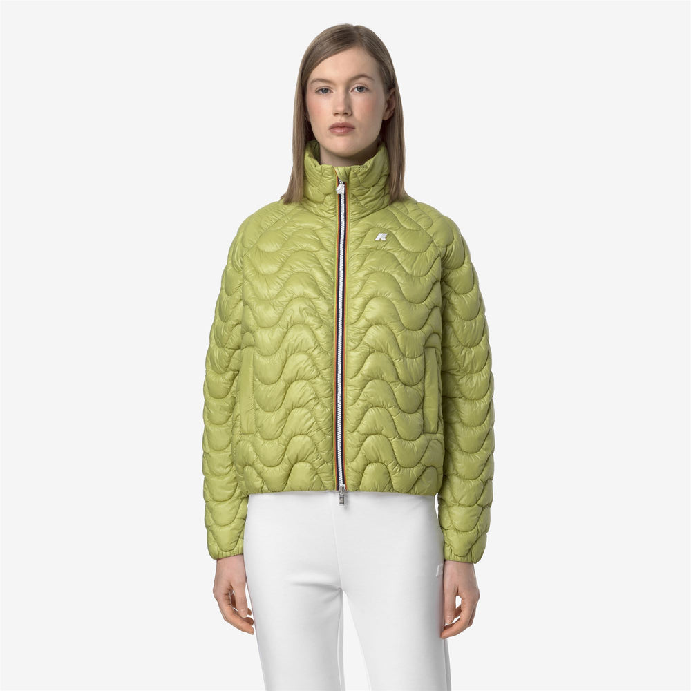 Moss green Women's Short Quilted Jacket with Eco-Friendly Insulation 02
