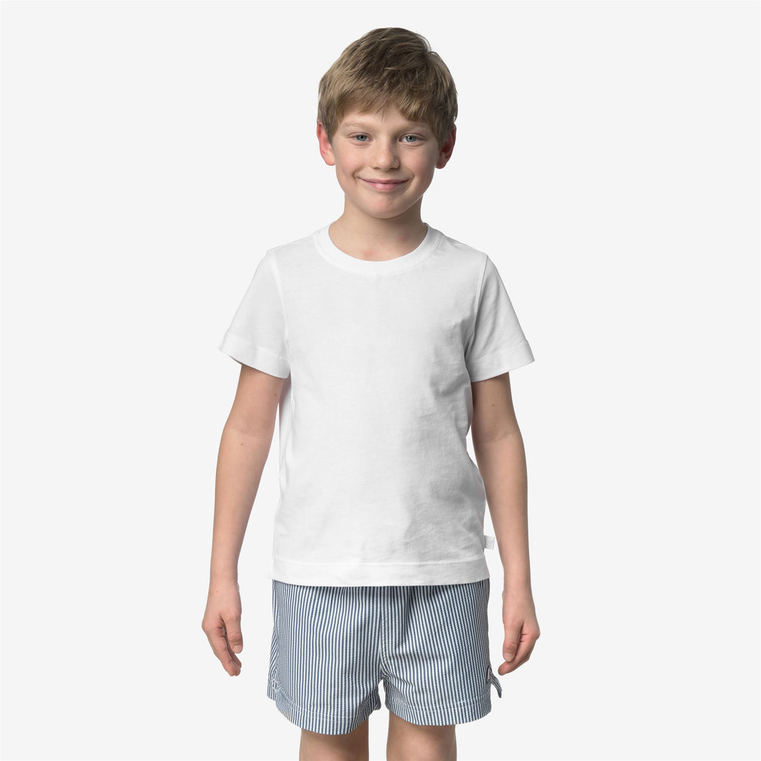 P. HAZEL STRIPES BEACH - Bathing Suits - Costume da bagno boxer - Bambino - WHITE-BLUE DEPTH main