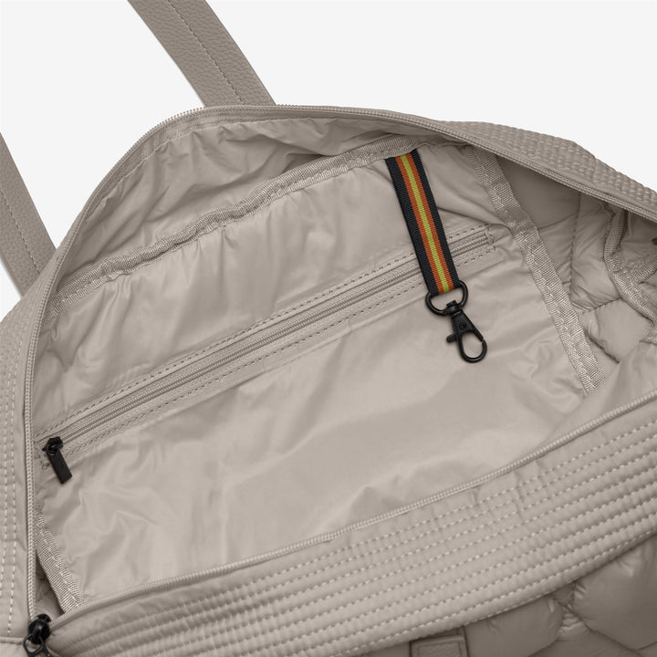 Borsa tote unisex beige trapuntata con interno imbottito e tasche 3