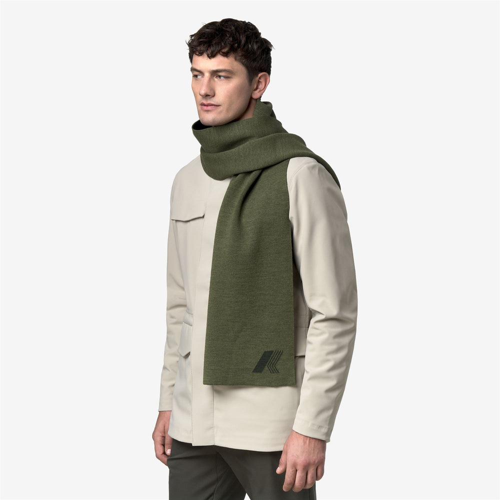 Green oak Unisex Reversible Knit Scarf with Jacquard Logo 02
