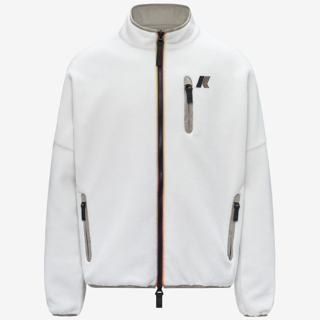 Fleece_UNISEX_BESSANNE SHERPA_Jacket_White G - Green Oak - Commercial 1