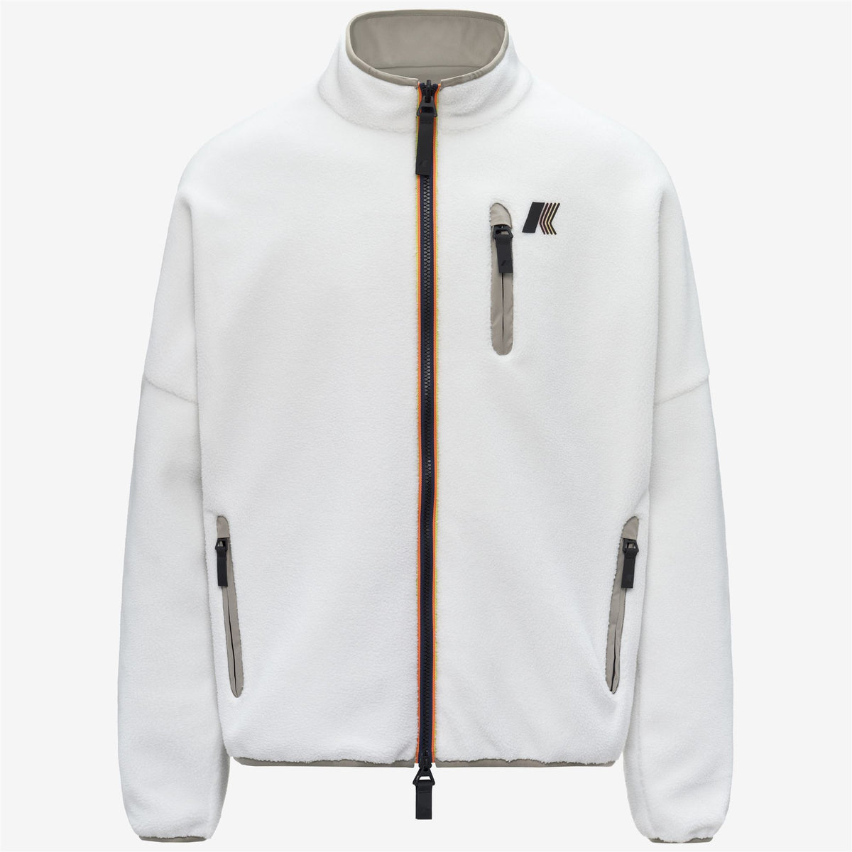 Fleece_UNISEX_BESSANNE SHERPA_Jacket_White G - Green Oak - Commercial 1