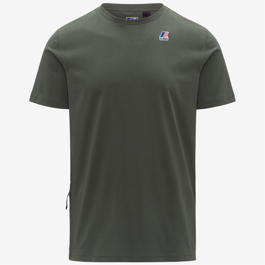 T-Shirts & Top_UNISEX_LEONIDE_T-Shirt_GREEN BLACKISH - Commercial 1