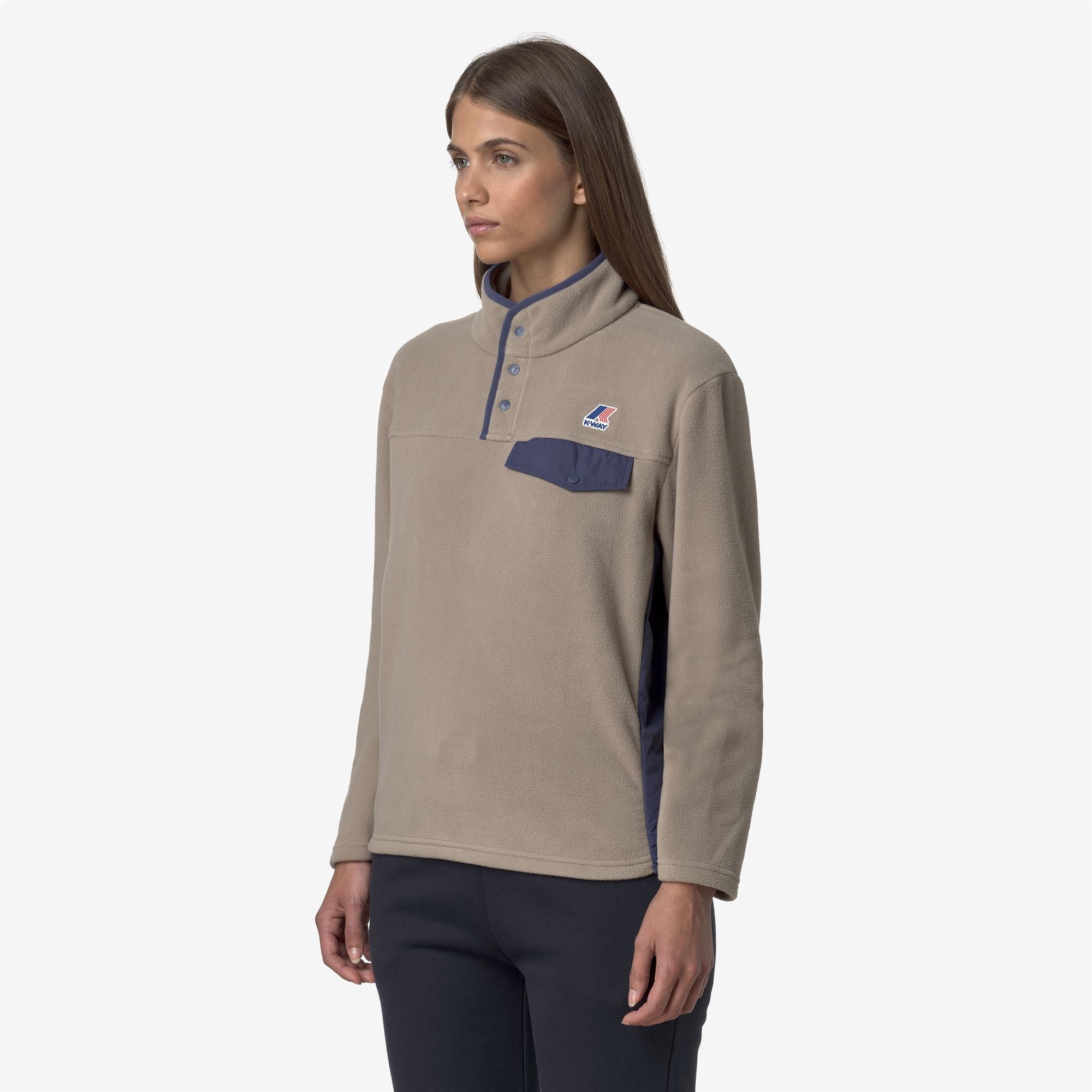 Fleece_UNISEX_BARNABE 4.0 POLAR_Pull Over_Beige Taupe - Blue Deep Cobalt - Commercial 5