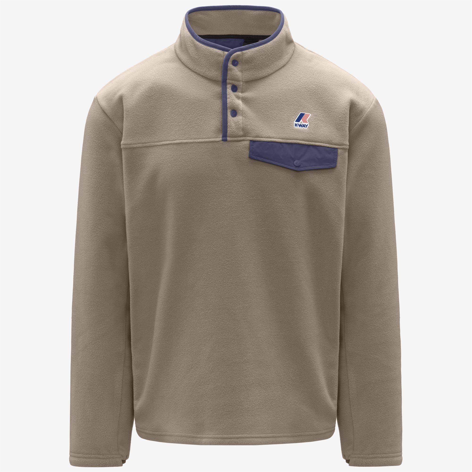 Fleece_UNISEX_BARNABE 4.0 POLAR_Pull Over_Beige Taupe - Blue Deep Cobalt - Commercial 1