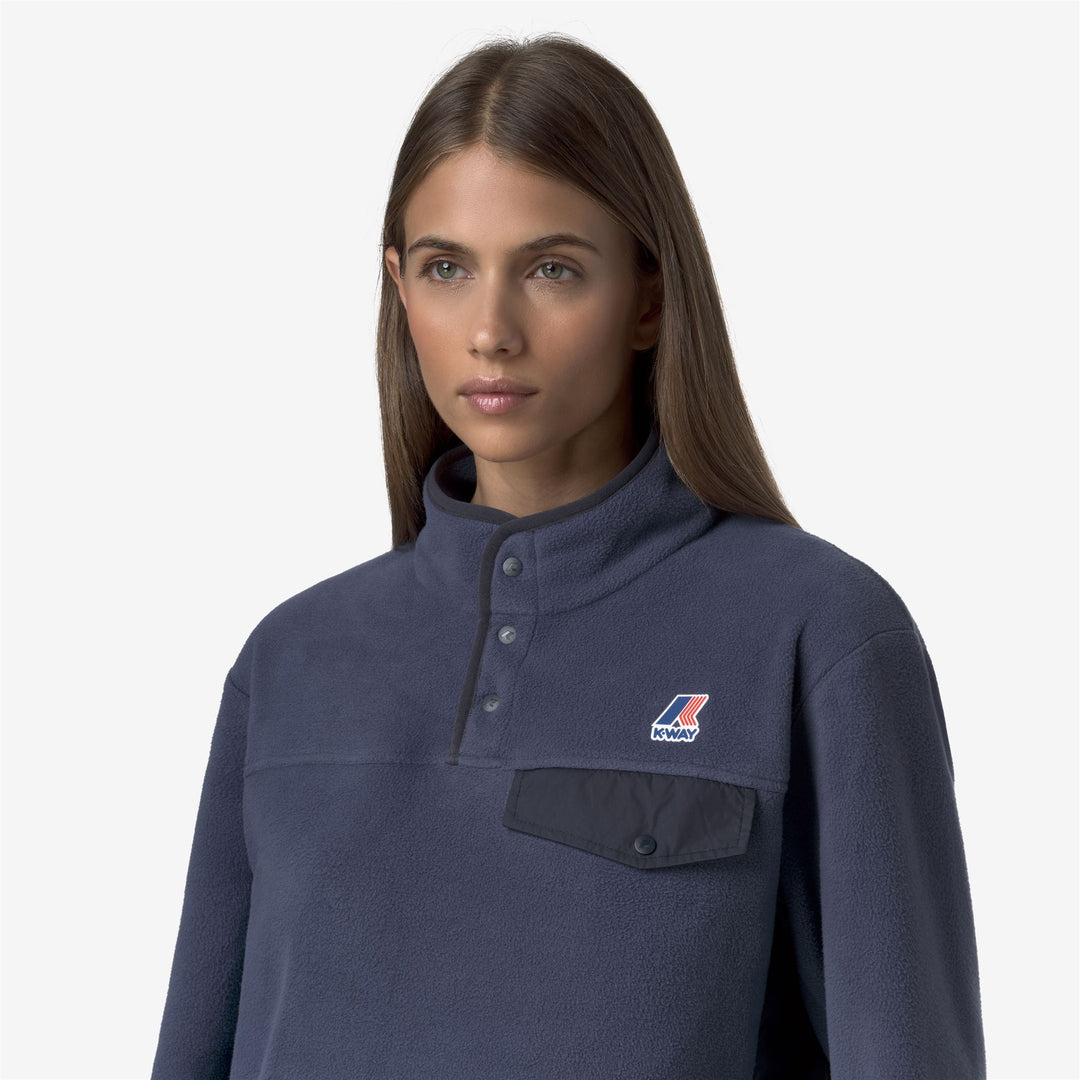 Deep blue Unisex Fleece Pull Over for Outdoor Activities main