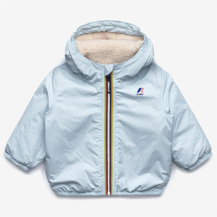 Chaqueta impermeable de invierno unisex azul para niños con forro de peluche 1