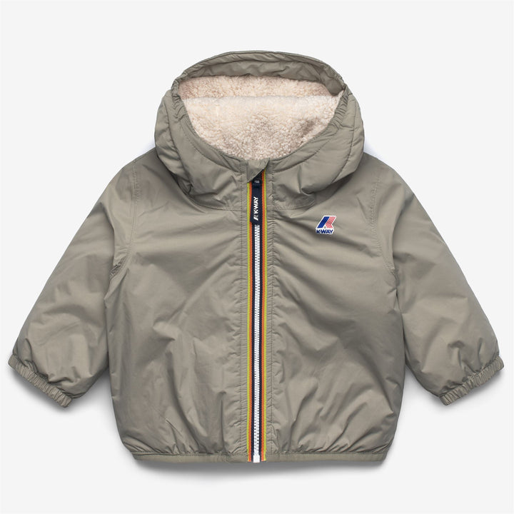 Giacca impermeabile unisex per bambini, di peso medio, con imbottitura, verde 1