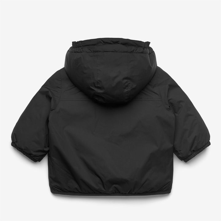 Giacca invernale impermeabile unisex nera per bambini con cappuccio 2