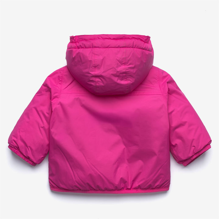 Chaqueta de invierno unisex para niños con aislamiento y capucha en color rojo fucsia 2