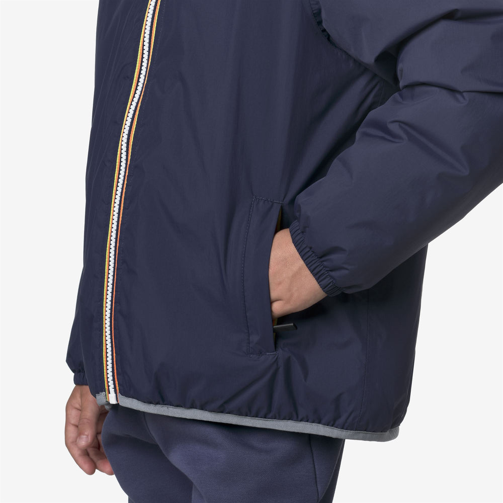 Blue grey Unisex Kids Mid-Season Waterproof Jacket 02