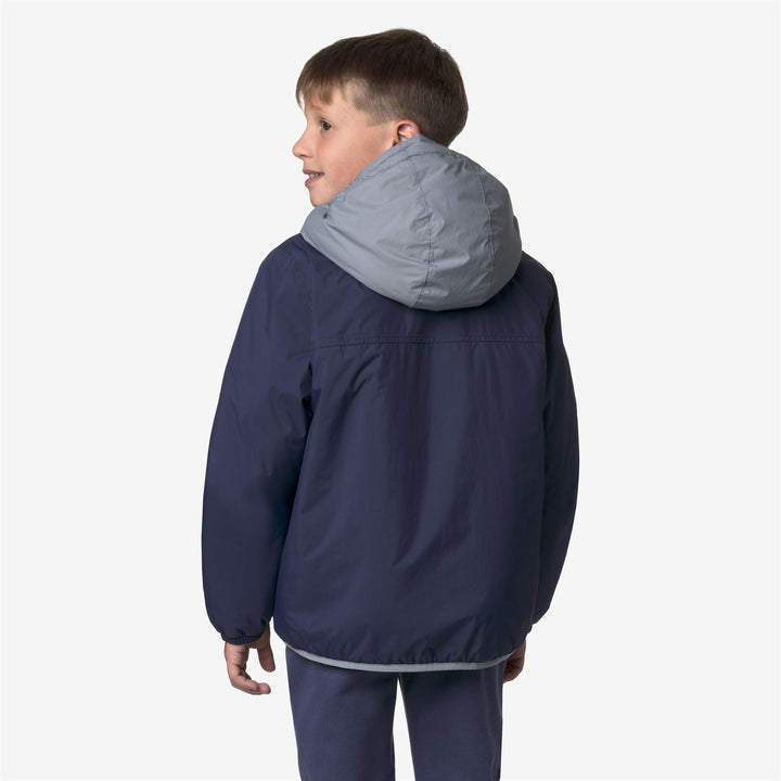 Chaqueta impermeable unisex para niños de entretiempo en color azul grisáceo 5