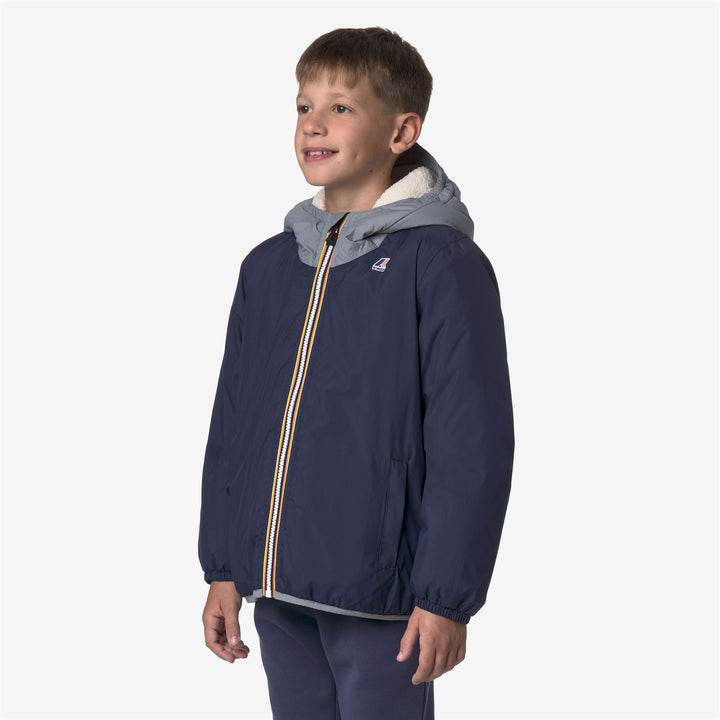 Chaqueta impermeable unisex para niños de entretiempo en color azul grisáceo 4