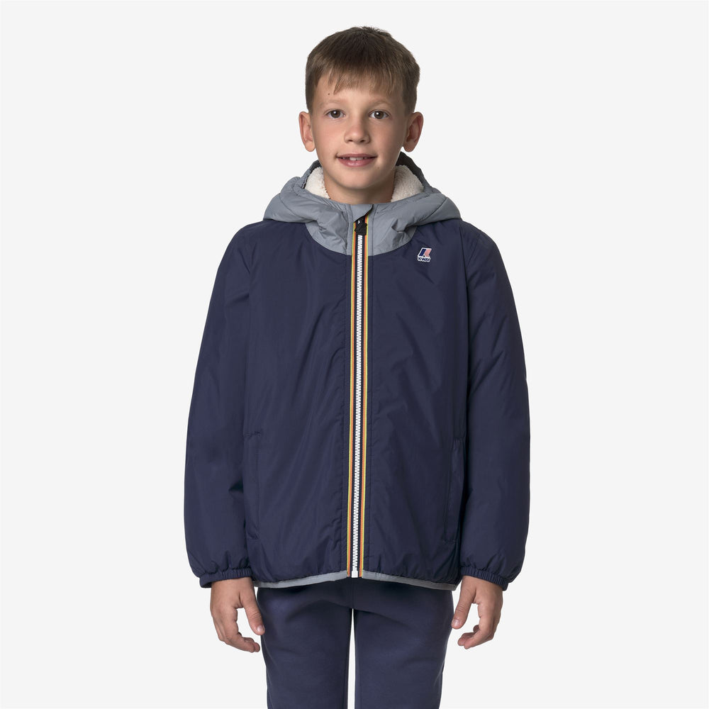Blue grey Unisex Kids Mid-Season Waterproof Jacket 02