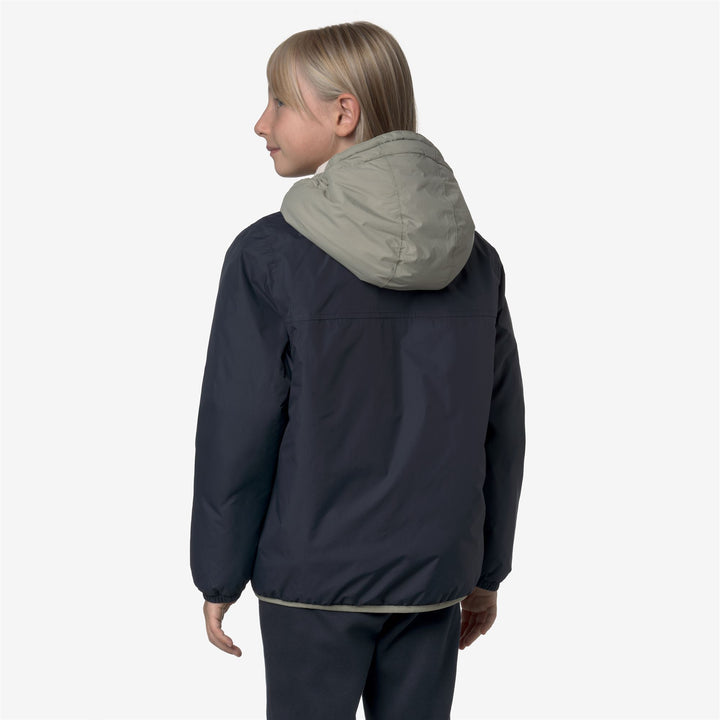 Blue unisex Kid's Mid-Season Jacket with Faux Fur Padding 5