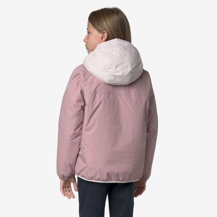 Giacca impermeabile da mezza stagione unisex rosa per bambini con imbottitura 5