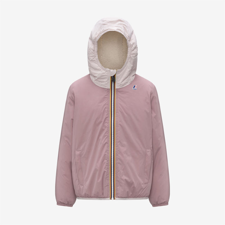 Giacca impermeabile da mezza stagione unisex rosa per bambini con imbottitura 1