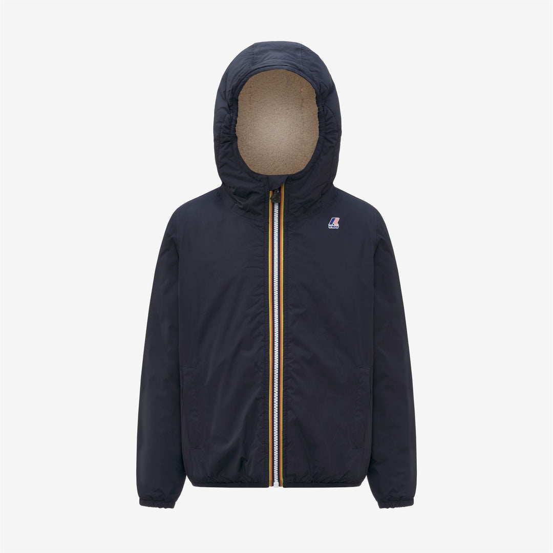 Blue unisex Kids' Mid-Season Waterproof Jacket with Padding 01