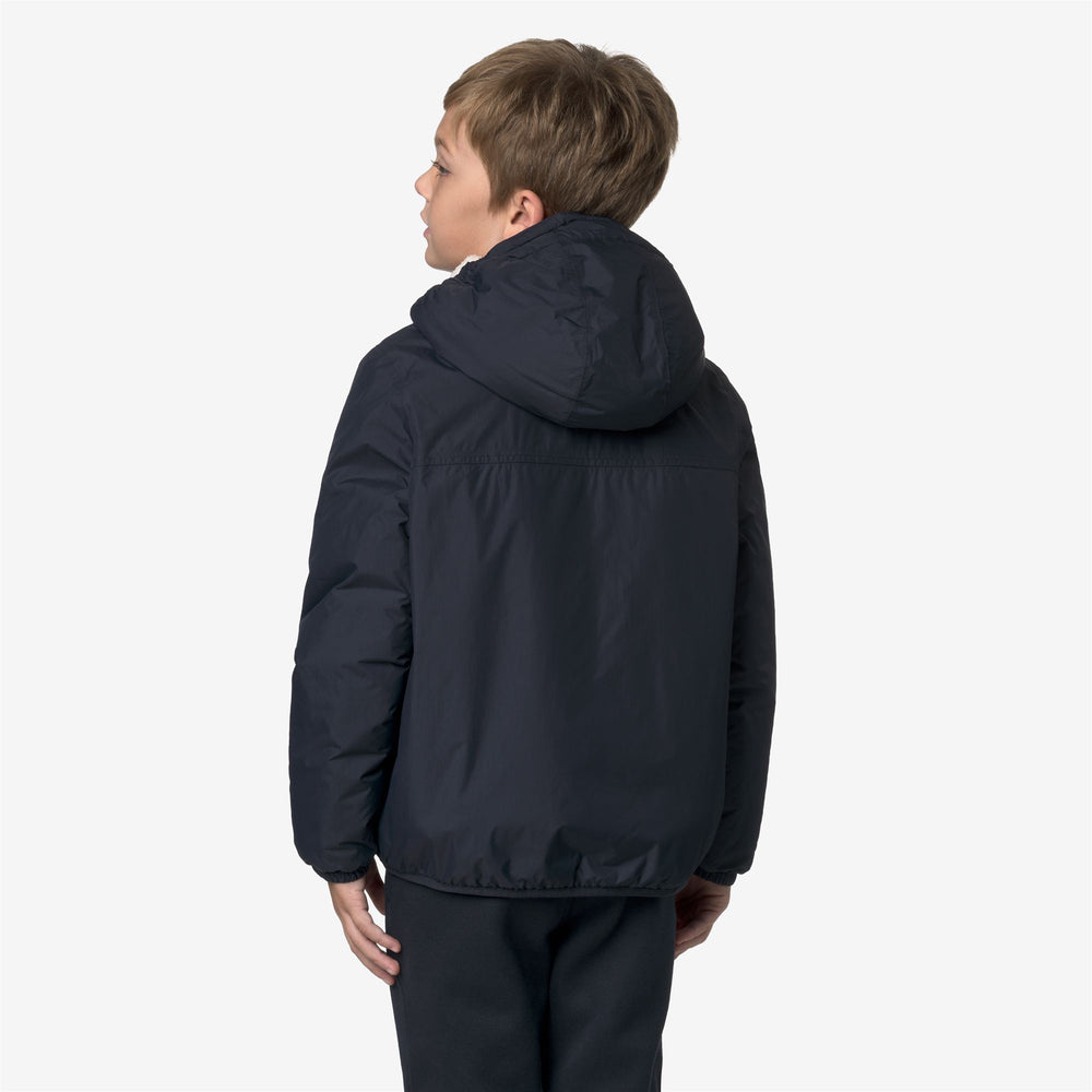 Blue unisex Kids' Mid-Season Waterproof Jacket with Padding 02