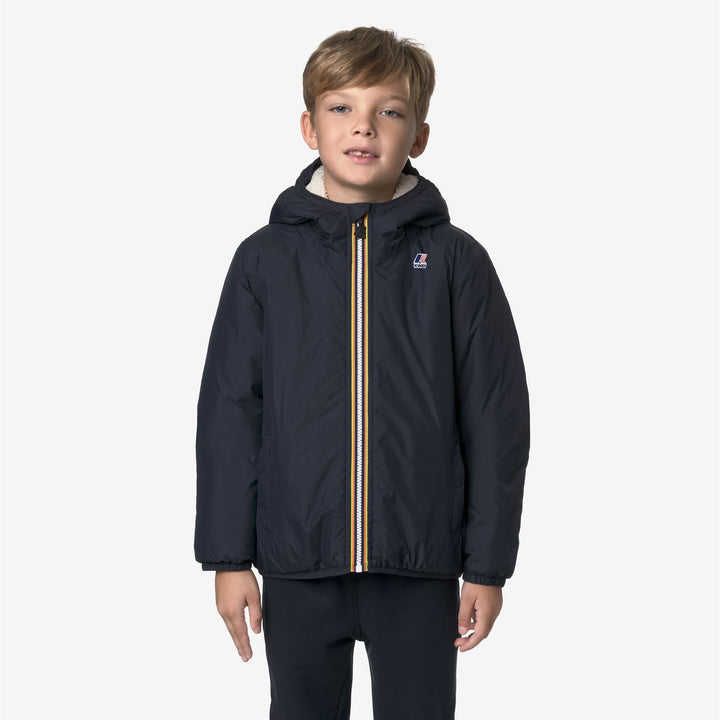 Chaqueta impermeable de entretiempo para niños unisex azul con acolchado 3