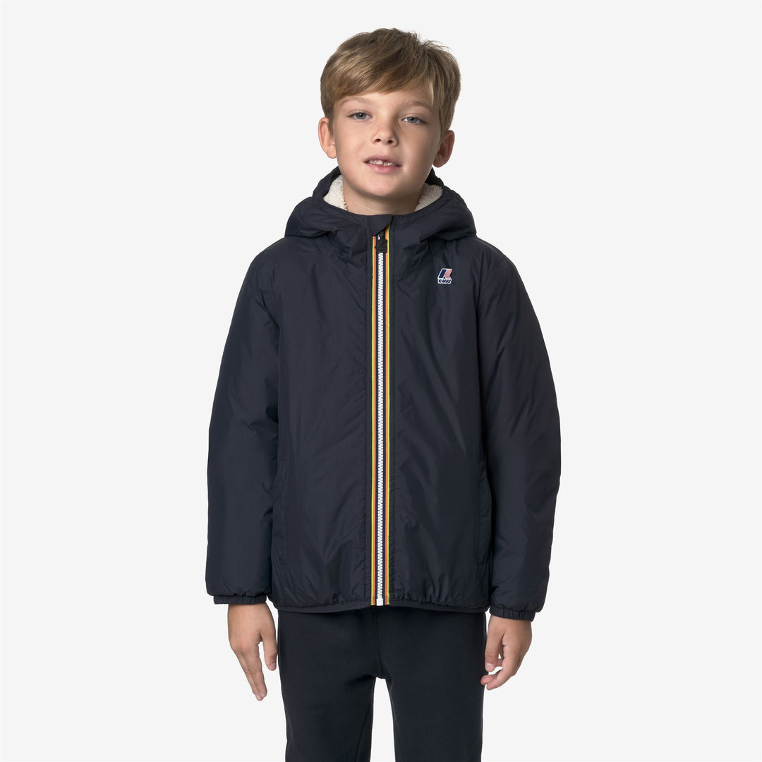 Blue unisex Kids' Mid-Season Waterproof Jacket with Padding 01