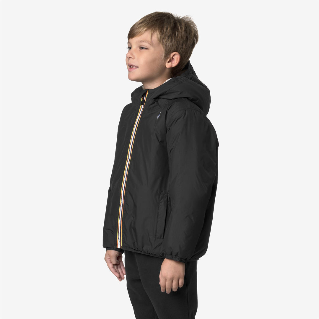 Chaqueta impermeable unisex negra para niños de entretiempo con acolchado main