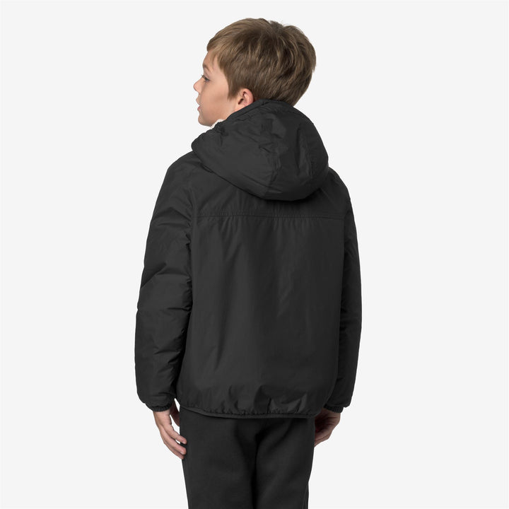 Chaqueta impermeable unisex negra para niños de entretiempo con acolchado 5